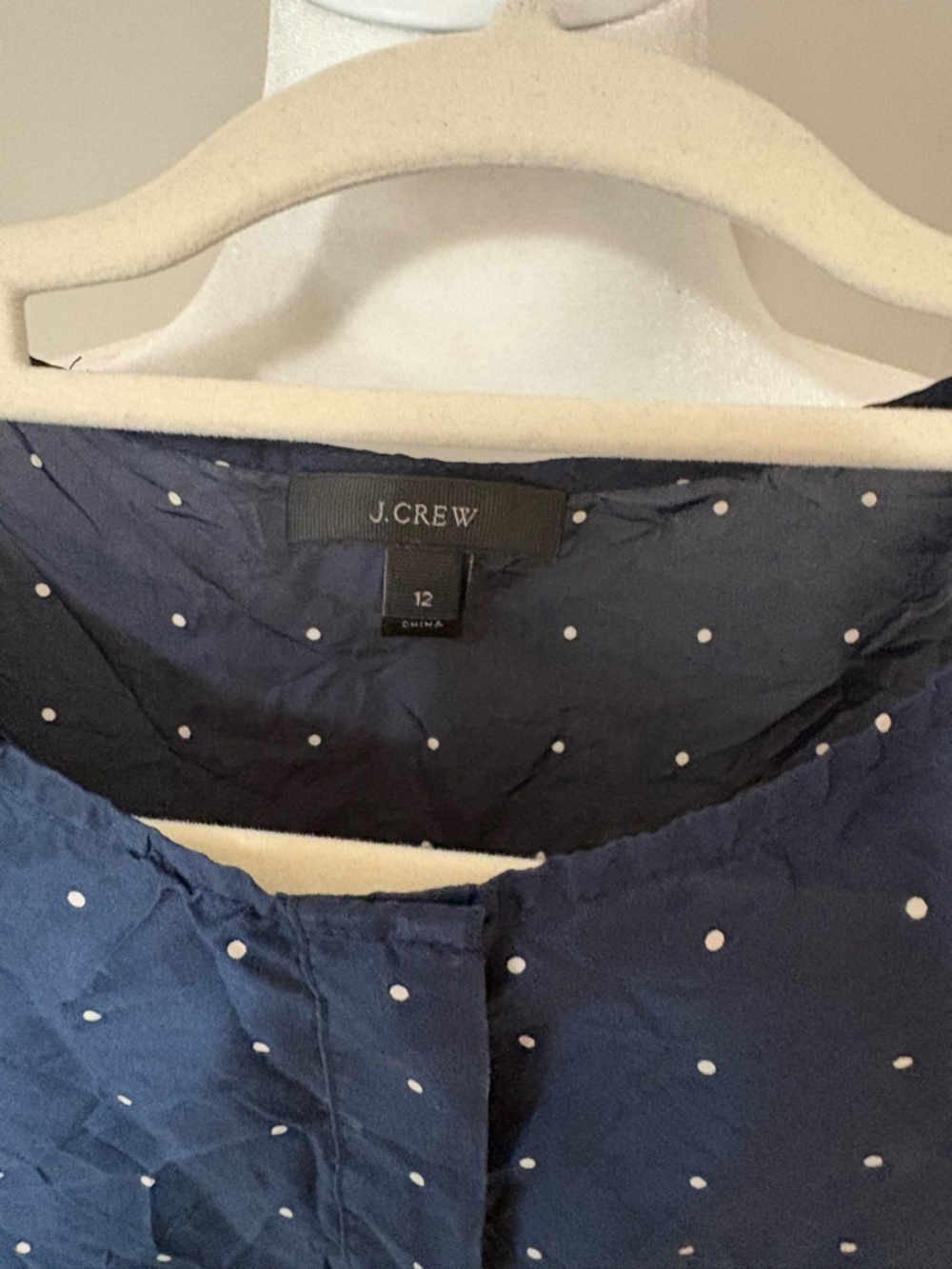 J. Crew Navy Blue Sleeveless Dot-Print Camisole - Picture 2 of 4